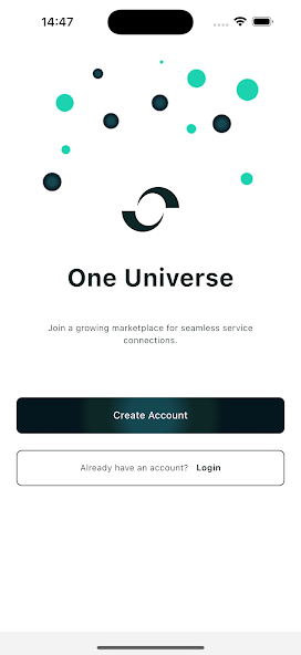 One Universe app screen 1